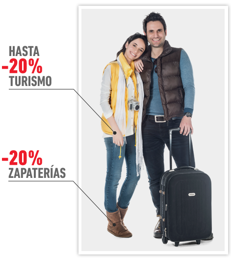 Hasta -15% Turismo. -15% Zapaterías.